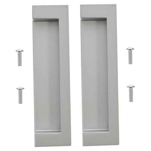 PENIKOKO 2 piezas Tiradores de Aleación de Zinc para Muebles Tirador Empotrado para Puertas Correderas y Armarios Diseño Ergonómico y Fácil Instalación de Color Satinado Distancia entre