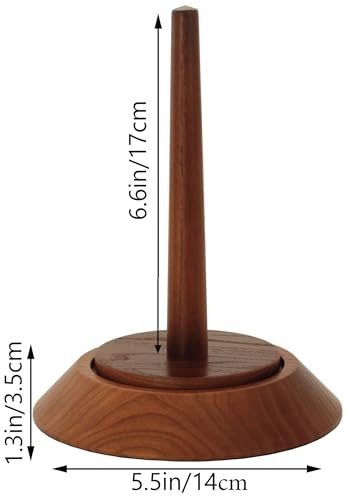 Image of BARVA Portable Chunky Yarn Holder 22 Lb | Smooth Bearing Spinner & Big Rubber Anti Slip Pads for Stability | European Wood Crochet Accessories | Compact Fiber Pro Tools | Top Crafts & Gifts for Women