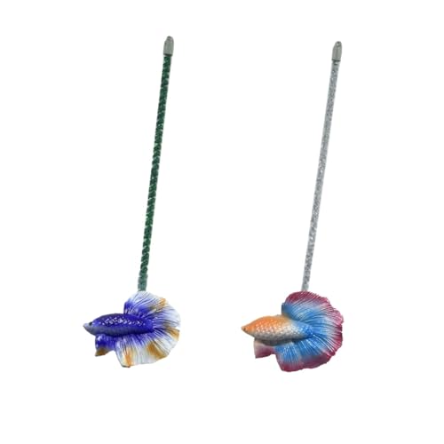 Image of Interactive Betta Fish Flare Stick Toy for Tanks - Simulated Betta Training Teasing Toy for Color Grow and Good Behavior