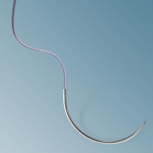 Image of Polyglactin 910 Veterinary Suture 4-0, 3 /8 Round 24mm Reverse Cutting Needle (Comparable to Vicryl), 35 inch