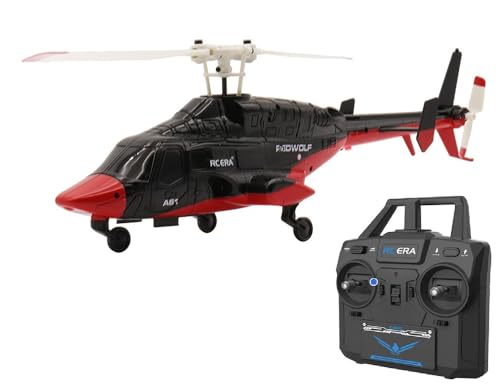 Image of RC ERA A61 AirWolf 110-size Electric RC Helicopter RTF with 6-Axis Gyro for Stable Flight & 2.4GHZ Upgraded Radio TX - Micro Scale RC for Adult /Beginner /Advanced (Black /Red (ERA-A61-RTF-BR))