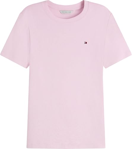 Tommy Hilfiger Damen T-Shirt Kurzarm New Slim Cody mit Rundhalsausschnitt, Rosa (Classic Pink), M – Ansicht 6
