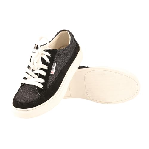 SHOELANDER Stylish Canvas Fashion Sneakers with Lace-up Design for Wide Feet4
