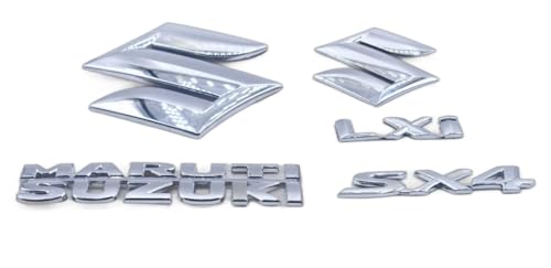 Image of Car Name Emblem Monogram Logo Sign Badge Decals Sticker Chrome Plastic for (Maruti Suzuki SX4 LXI)