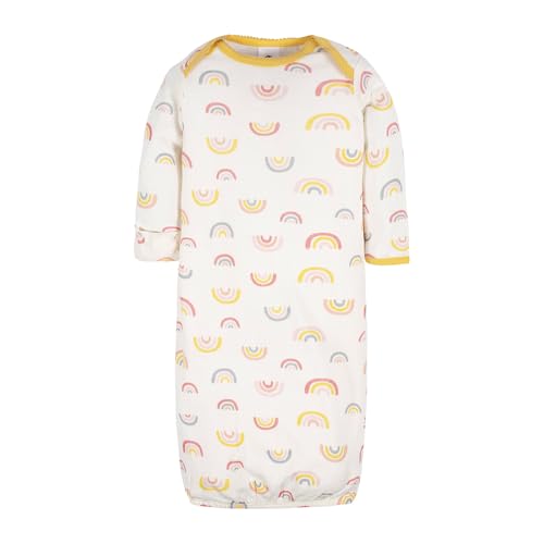 Image of Gerber Baby Girls 4-Pack Sleeper Gown - Soft Cotton Newborn Nightgowns, Elastic Hem Sleepwear Set for Infant Girls