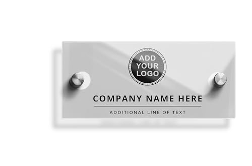 Targa Porta Aziendale In Acrilico - Grigio Satinato, Personalizzabile Con Logo