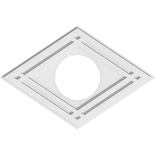 Image of Ekena Millwork CMP24X16DD-07000 Diamond Architectural Grade PVC Contemporary Urethane Ceiling Medallions 24 inchW x 16 inchH x 7 inchID x 8 1 /2 inchC x 1 inchP
