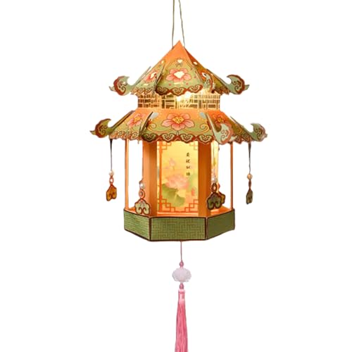 RETUOLWAG 5 piezas de decoración tradicional china para festival de otoño, elegante, papel y plástico