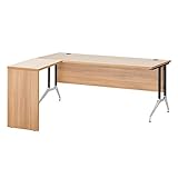 プラス デスク 役員机 OXシリーズ L字型デスク 幅180cm 奥行140cm (配線穴4か所付) ox187ssd 434556