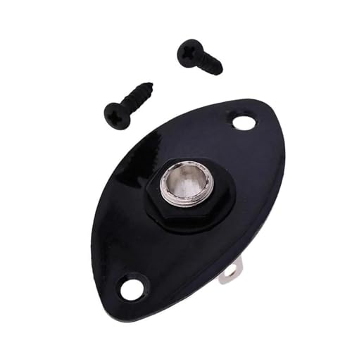 楕円形出力ジャックソケット交換部品ネジ付きエレキギターベース部品 ギター楽器パーツ (Color : 01)