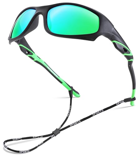 LIU·WEN Kids Sports Baseball Polarized Sunglasses - Flexible Shades With Strap for Youth Boys Girls Age 4-12