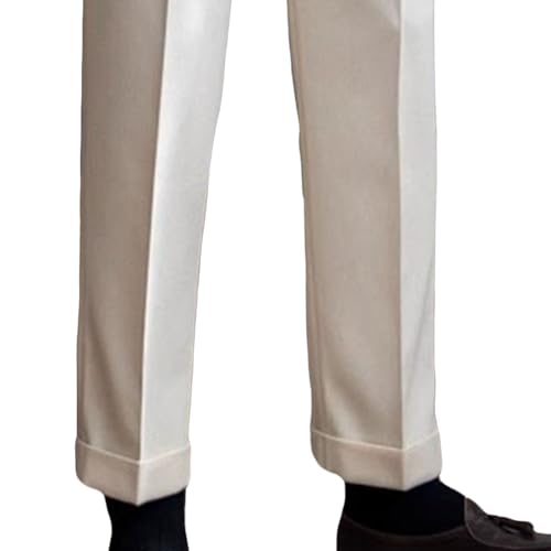 Men's High-Waisted Straight-Leg Dress Pants Retro Casual Versatile Suit Pants Comfortable Classic Work Pants​3