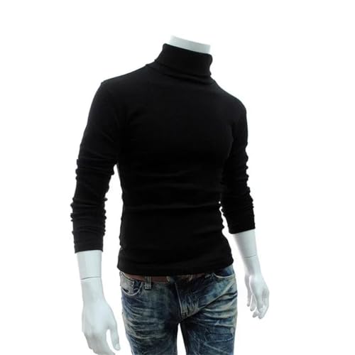 Men Spring Cotton Thin High Neck Sweater Knit Pullovers Casual Harajuku Streetwear Slim Fit Jumper Tops2