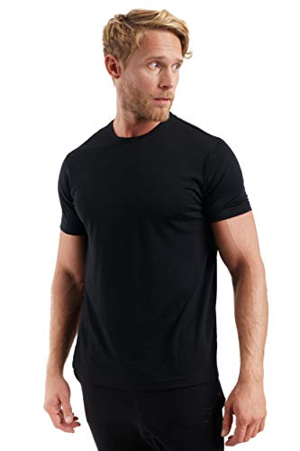 Merino.tech 100% Organic Merino Wool Lightweight Men's Base Layer Thermal T-Shirt (Jet Black, Medium) #TOP15