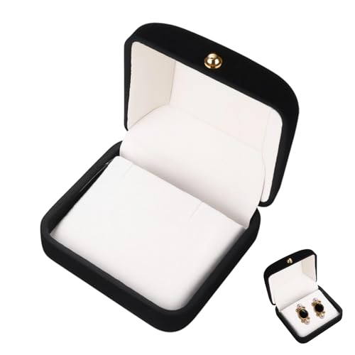 Vidsmow Velvet Earrings Gift Boxes Small Black Jewelry Box Necklaces Pendants & Jewellery Gift Black Velvet Earring Box for Engagement Proposal Wedding Birthday and Special Occasions