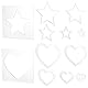 WEBEEDY 2 Styles Multi Star Heart Router Template für Erwachsene Anfänger Clear Acryl Tracing Template Star und Heart Router Inlay Template DIY Craft Template (20x20x0.6cm)