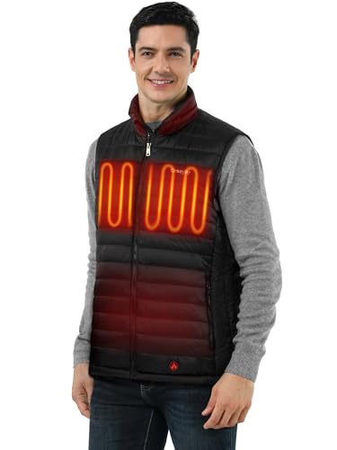 Heated Vest Men,Lightweight Quilted Electric Vest With Battery Pack Included,Rechargeable Black insulated heat Jacket