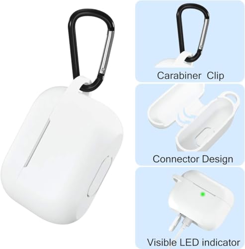 Image of EDNITA Airpods Pro 2 Case Compatible with Airpod 2 Pro & Airpods Pro, Earphone Case Cover Keychain | Shock Ressitant Full Protection LED Visible (White)