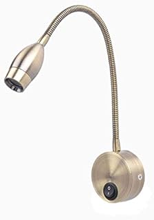 Meanyee Flexible Wall Reading Lights/Bedside Lamp with Switch, 1 * 3 Watt LED, Bronze MY-B032