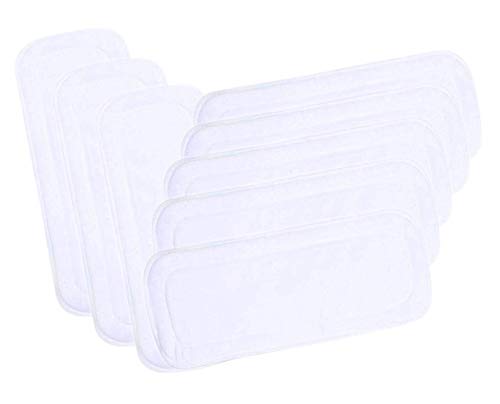 The Little Lookers Washable 4 Layer Reusable Nappy Cloth Liners & Microfiber Diaper Insert Pads (White)