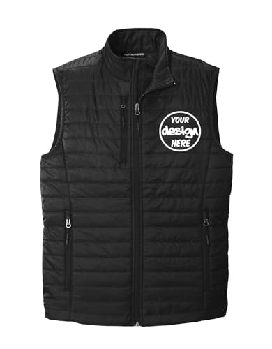 INK STITCH Men J851 Custom Personalized Embroidery Logo Texts Puffer Packable Winter Vests2