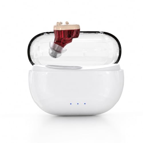 Image of Aika Rechargeable Digital Hearing Aid for Adults & Seniors | Invisible Mini CIC Hearing Amplifier | Noise Reduction | Magnetic Charging Case | 42 Hours Battery Backup | Volume Control | Comfortable In-Ear Design (1 Year Warranty)