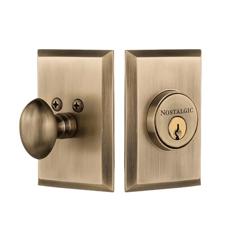Image of Nostalgic Warehouse New York Plate Single Cylinder Deadbolt Lock