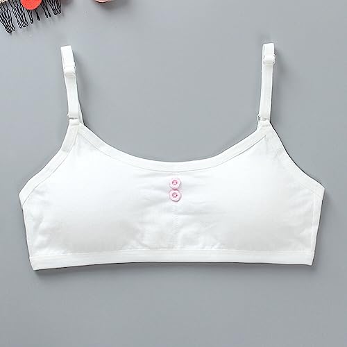 Katutude 4 Pack Girls Bra Wireless Cotton Padded Bra Seamless Breathable Bralettes with Removable Pads Lightweight Sports Bra White2