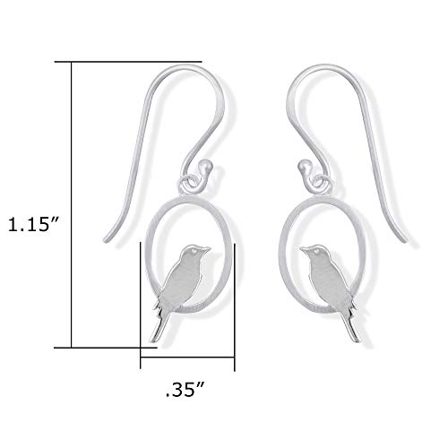 Boma Jewelry Sterling Silver Bird On A Perch Oval Dangle Earrings4