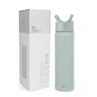 Simple Modern Water Bottle with Straw Lid Vacuum Insulated Stainless Steel Metal Bottles | Reusable Leak Proof BPA-Free Flask for Gym, Travel, Sports | Summit Collection | 22oz, Sea Glass Sage