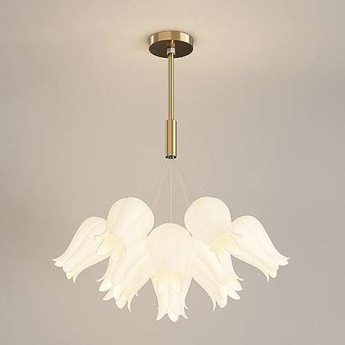 Suspension fleur LED blanche luminaire de plafond pour chambre fille et séjour cocoon