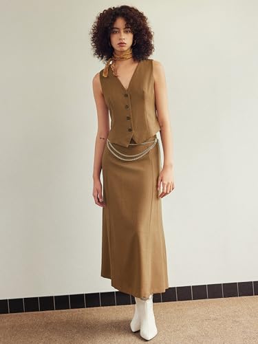 CIDER Maxi Skirt for Women High Waist A Line Long Skirt Elegant Solid High Waist Skirts for Women4