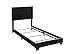 Crown Mark Erin Upholstered Panel Bed in Black, Twin