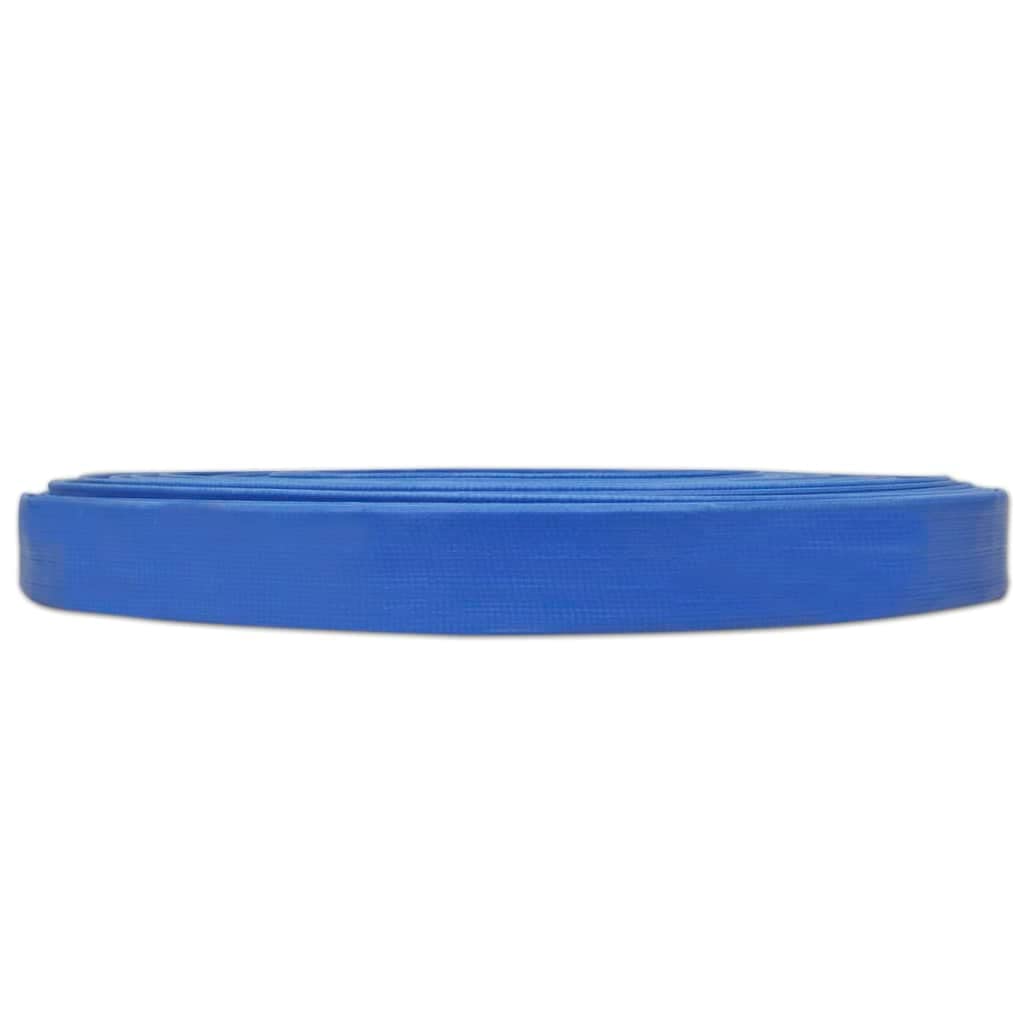 Manguera plana de 50 m de PVC de 1 pulgada con refuerzo de poliéster, manguera flexible para fontanería, resistente a la presión, conexión para tubería de agua, tanque, entrada, desagüe