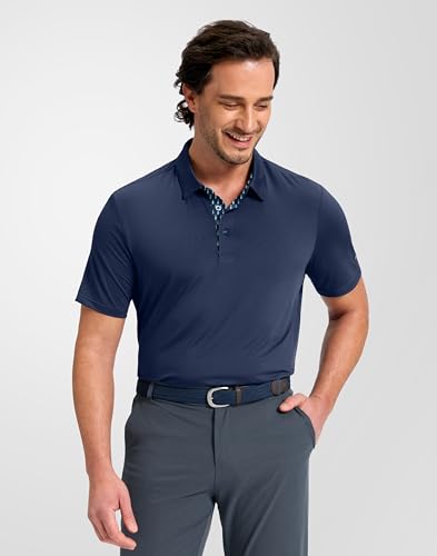 Image of Obla Mens Golf Shirt Short Sleeve Dry Fit Moisture Wicking Performance Athletic Casual Work Collared Polo Shirts for Men