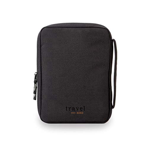 Image of Polyester Canvas Unisex 10.5 inch IPad Pro EDC Note Case With Molle-Web Multiple Compartments Black