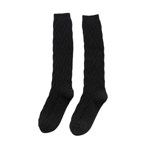 Zambuph Medias altas transpirables calcetines para botas calentador de piernas muslo tejido uniforme flexibilidad disfraz accesorios niñas vestido, negro