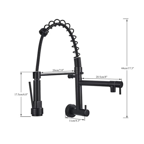 Grifo de cocina negro mate con diseño funcional 8