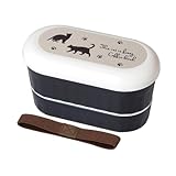 ナカノ 2段ランチボックス モノクロ