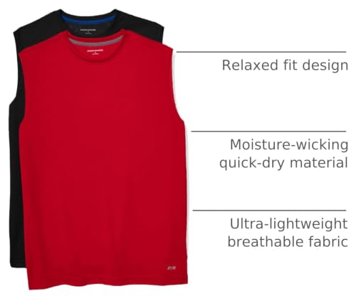 Image of Amazon Essentials Men's Gym Tank Tops, Moisture-Wicking Dry Fit Breathable Muscle Shirts, Pack of 2