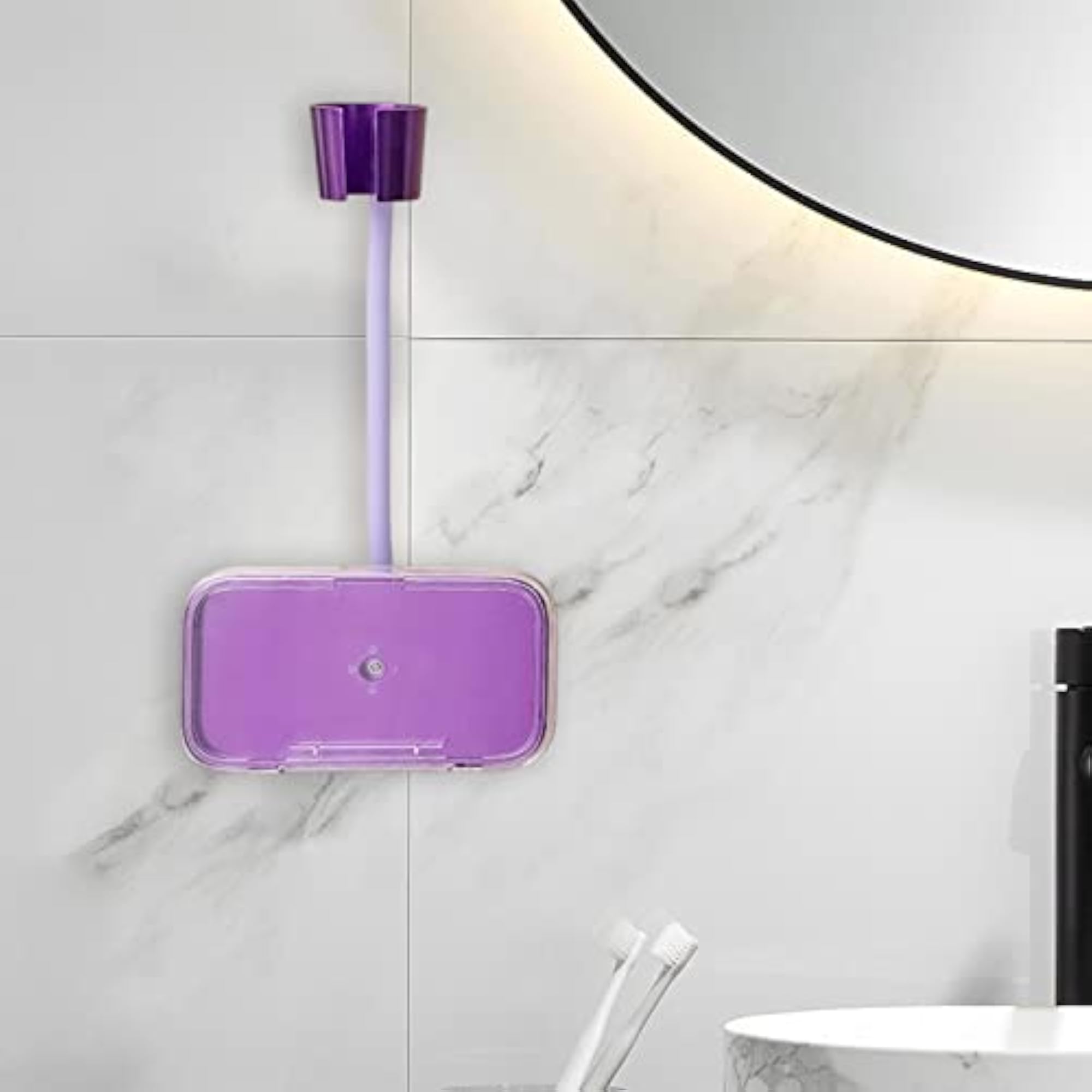 Hair Dryer Holder with Phone Holder for Shower