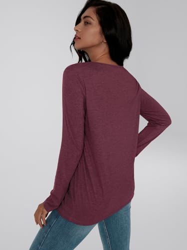 AUTOMET Long Sleeve Shirts for Women 2025 Fall Fashion Lace V Neck Loose Fit Casual Tops Trendy T Shirts Outfits Clothes4