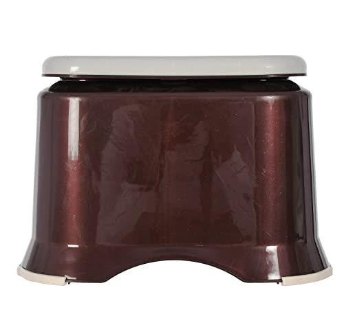 Image of Kuber Industries Ultra 10 Multiuses Portable, Lightweight, Strong, Plastic Bathroom /Step /Sitting Stool, Patla (Brown)-46KM0141, Standard