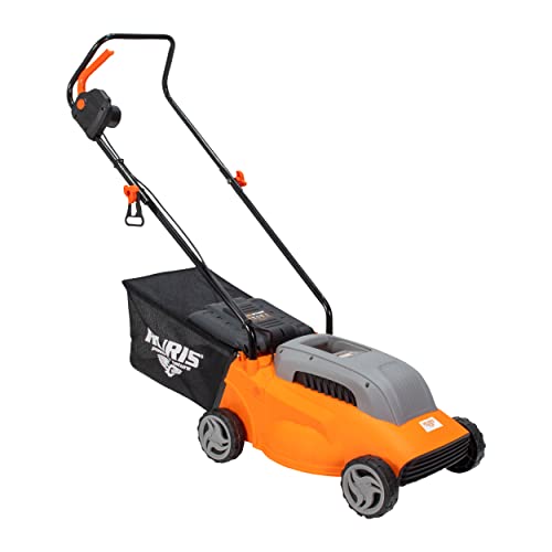 RURIS - Tondeuse à Gazon Électrique SF7A106-1200W - Légère et Compacte - Diamètre de Coupe 330 mm - Hauteur de Coupe de 25 à 60 mm - Sac 25L - Idéal Petites Surfaces - Outillage de Jardin