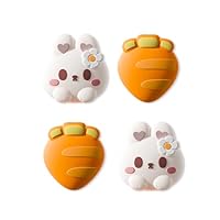 GeekShare 4PCS Thumb Grip Caps for Switch 2, Cute Silicone Joystick Caps Soft Thumbstick Cover Compatible with Switch 2025 - Rabbit & Carrot