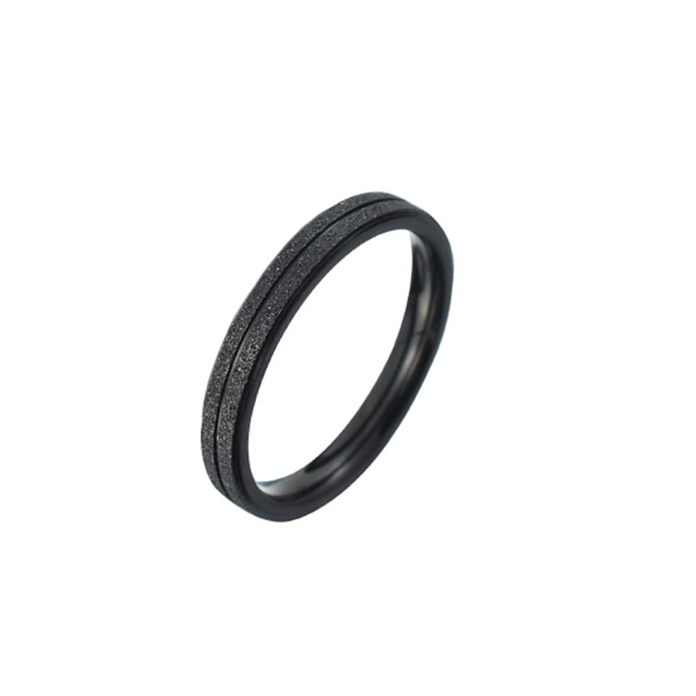 OAKKY Unisex 3mm/5mm Acero Inoxidable Anillo apilable con Ranura Central con Acabado Arenado