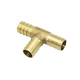 Tipo: Conectores Water Garden Bebedero cronometrado 10pcs 14mm 16mm en forma de T de latón lengüeta de la manguera de ajustar el adaptador de conector de acoplamiento conector en T de 3 vías Tubo Manguera Barb cobre de púas para g