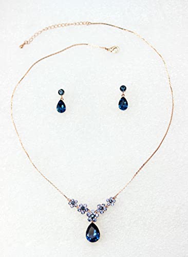 Image of Faship Gorgeous Rhinestone Crystal Floral Necklace Earrings Set