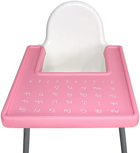 Placemat for Antilop Baby High Chair, Full Cover Silicone Mat for Babies High Chair Tray Accessories, Reusable Finger Food Place Mats for Infants Babies Girls Feeding, BPA Free Dishwasher Safe (Pink)
