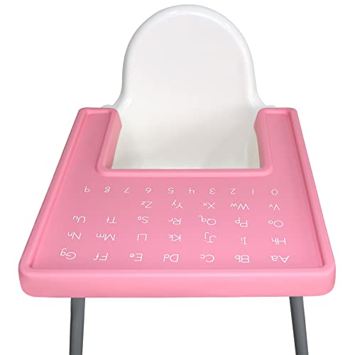 Placemat For Antilop Baby High Chair, Full Cover Silicone Mat For Babies High Chair Tray Accessories, Reusable Finger Food Place Mats For Infants Babies Girls Feeding, Bpa Free Dishwasher Safe (Pink) #TOP2